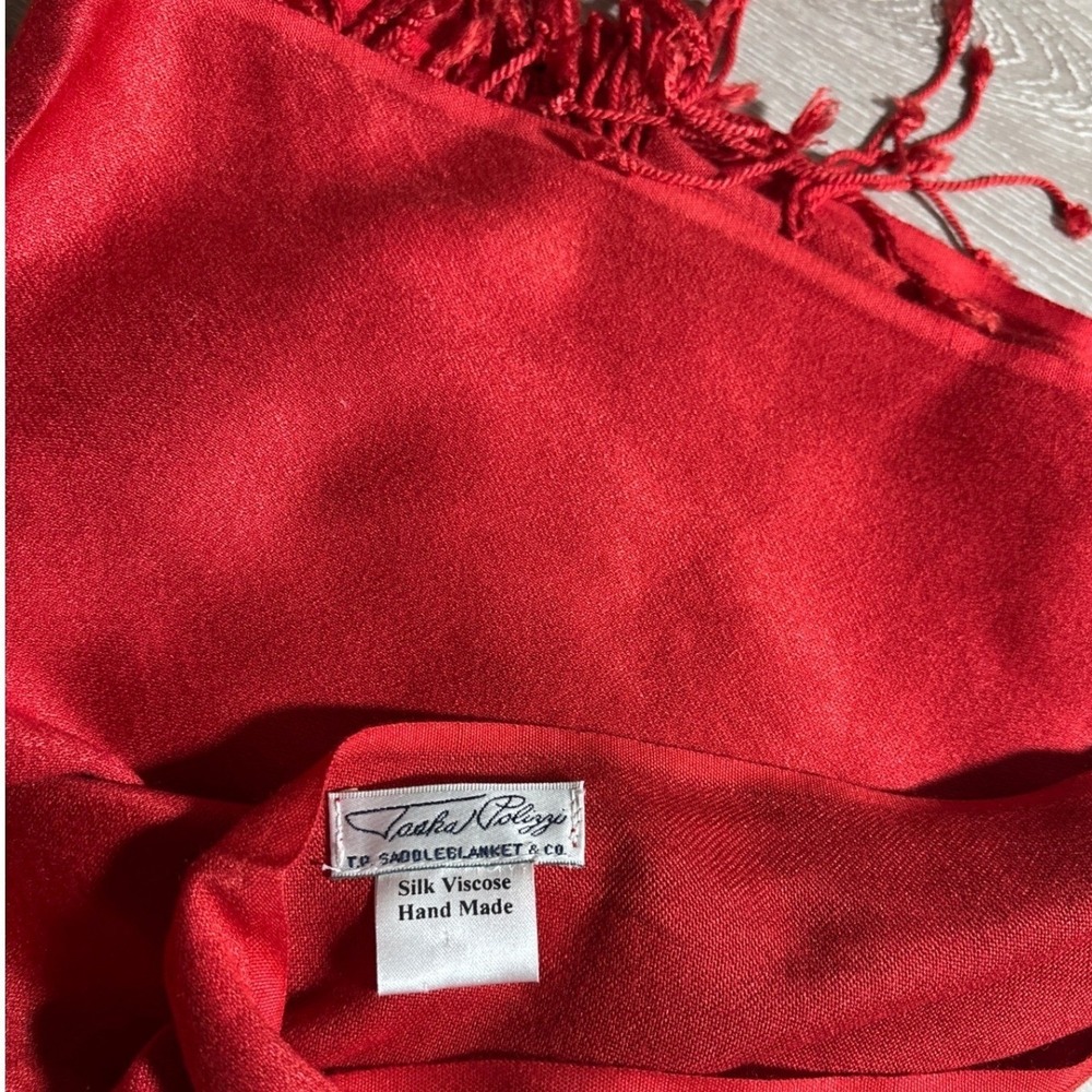 Tasha Polizzi Saddleblanket Silk Blend Fringe Shawl Scarf Wrap Handmade Western - Picture 2 of 8